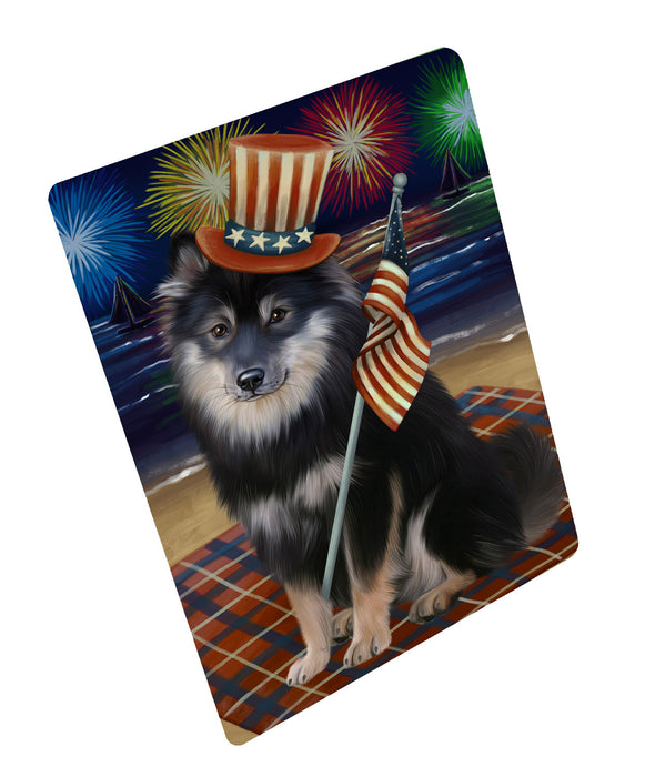4th of July Independence Day Firework Finnish Lapphund Dog Cutting Board - For Kitchen - Scratch & Stain Resistant - Designed To Stay In Place - Easy To Clean By Hand - Perfect for Chopping Meats, Vegetables, CA82380