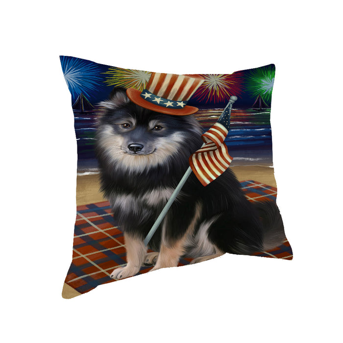 4th of July Independence Day Firework Finnish Lapphund Dog Pillow with Top Quality High-Resolution Images - Ultra Soft Pet Pillows for Sleeping - Reversible & Comfort - Ideal Gift for Dog Lover - Cushion for Sofa Couch Bed - 100% Polyester, PILA91465