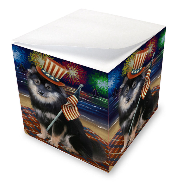 4th of July Independence Day Firework Finnish Lapphund Dog Note Cube NOC-DOTD-A57106