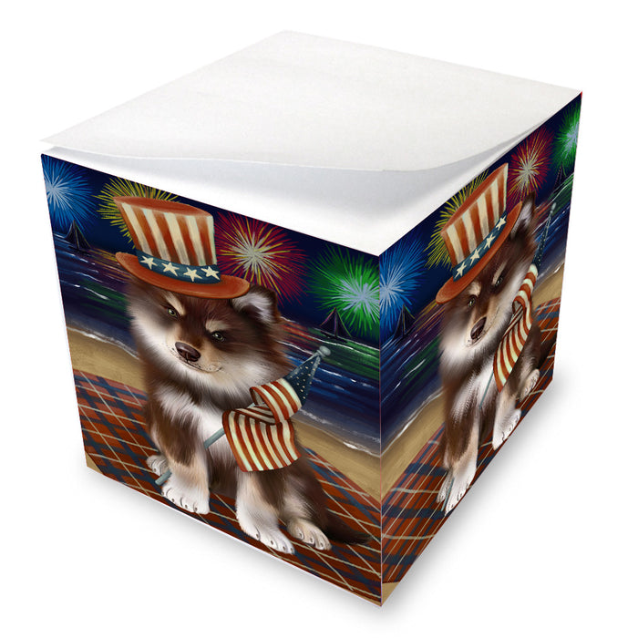 4th of July Independence Day Firework Finnish Lapphund Dog Note Cube NOC-DOTD-A57108