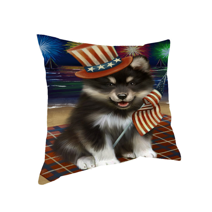 4th of July Independence Day Firework Finnish Lapphund Dog Pillow with Top Quality High-Resolution Images - Ultra Soft Pet Pillows for Sleeping - Reversible & Comfort - Ideal Gift for Dog Lover - Cushion for Sofa Couch Bed - 100% Polyester, PILA91468