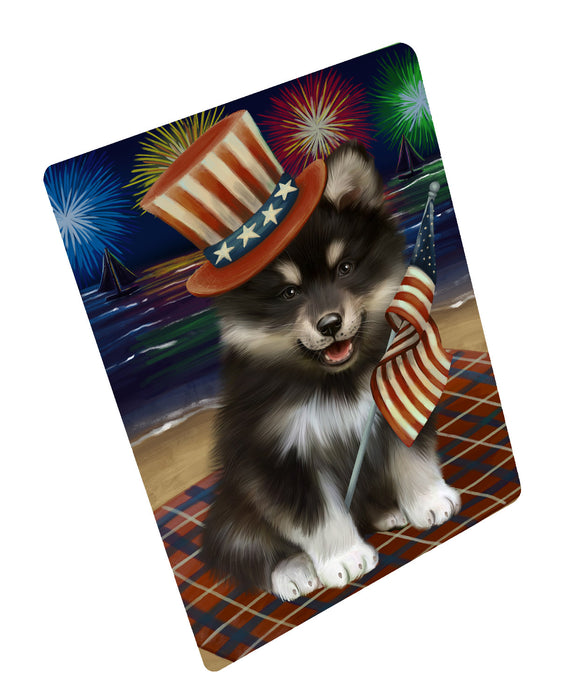 4th of July Independence Day Firework Finnish Lapphund Dog Cutting Board - For Kitchen - Scratch & Stain Resistant - Designed To Stay In Place - Easy To Clean By Hand - Perfect for Chopping Meats, Vegetables, CA82382