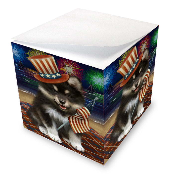 4th of July Independence Day Firework Finnish Lapphund Dog Note Cube NOC-DOTD-A57107