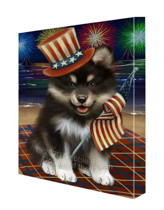 4th of July Independence Day Firework Finnish Lapphund Dog Canvas Wall Art - Premium Quality Ready to Hang Room Decor Wall Art Canvas - Unique Animal Printed Digital Painting for Decoration CVS112