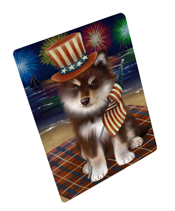4th of July Independence Day Firework Finnish Lapphund Dog Cutting Board - For Kitchen - Scratch & Stain Resistant - Designed To Stay In Place - Easy To Clean By Hand - Perfect for Chopping Meats, Vegetables, CA82384