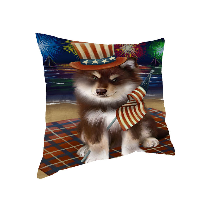 4th of July Independence Day Firework Finnish Lapphund Dog Pillow with Top Quality High-Resolution Images - Ultra Soft Pet Pillows for Sleeping - Reversible & Comfort - Ideal Gift for Dog Lover - Cushion for Sofa Couch Bed - 100% Polyester, PILA91471