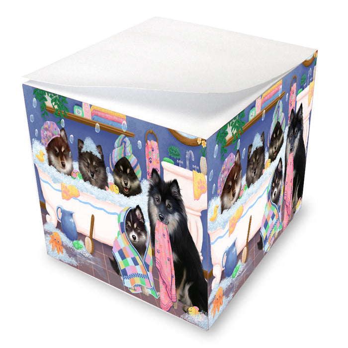 Rub a Dub Dogs in a Tub Finnish Lapphund Dogs Note Cube NOC-DOTD-A57328