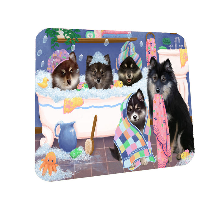 Rub a Dub Dogs in a Tub Finnish Lapphund Dogs Coasters Set of 4 CSTA58287