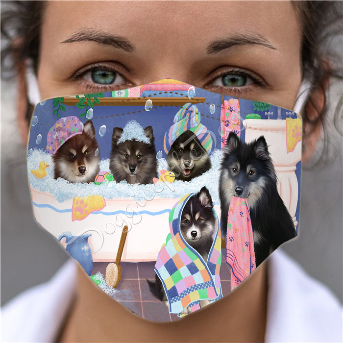 Rub A Dub Dogs In A Tub  Finnish Lapphund Dogs Face Mask FM49504