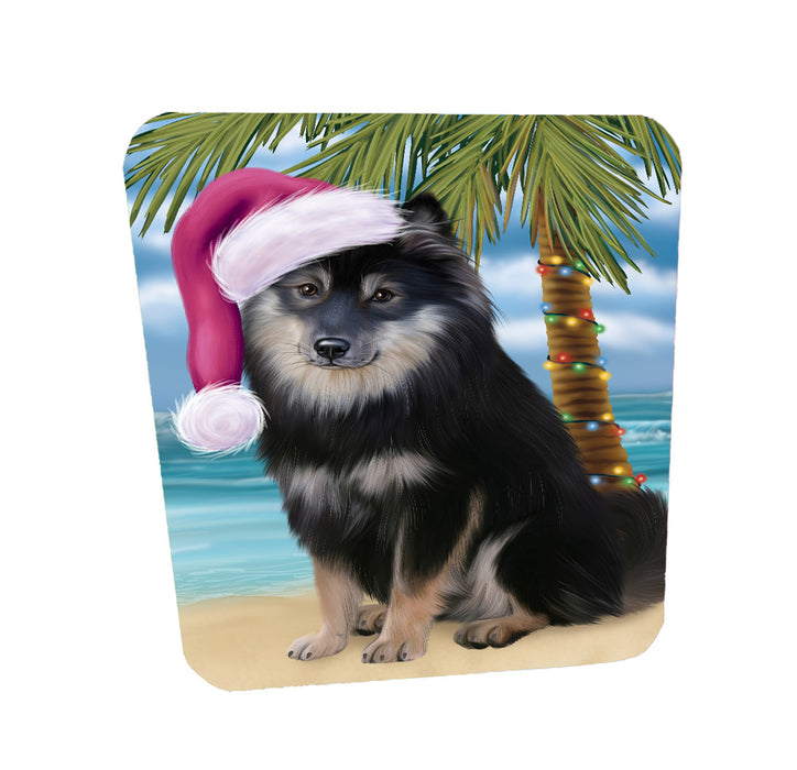Christmas Summertime Island Tropical Beach Finnish Lapphund Dog Coasters Set of 4 CSTA58419