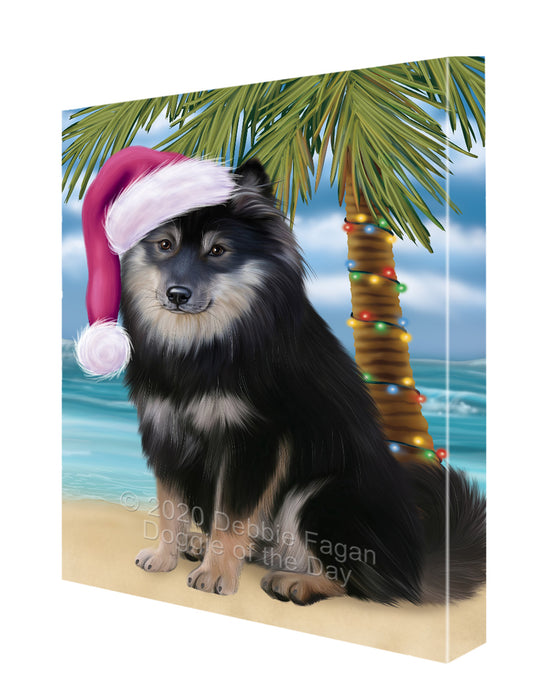 Christmas Summertime Island Tropical Beach Finnish Lapphund Dog Canvas Wall Art - Premium Quality Ready to Hang Room Decor Wall Art Canvas - Unique Animal Printed Digital Painting for Decoration CVS409