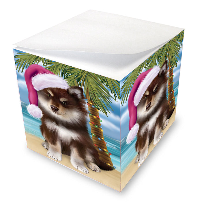 Christmas Summertime Island Tropical Beach Finnish Lapphund Dog Note Cube NOC-DOTD-A57461