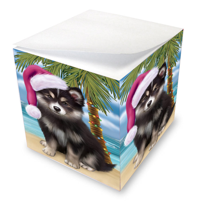 Christmas Summertime Island Tropical Beach Finnish Lapphund Dog Note Cube NOC-DOTD-A57462