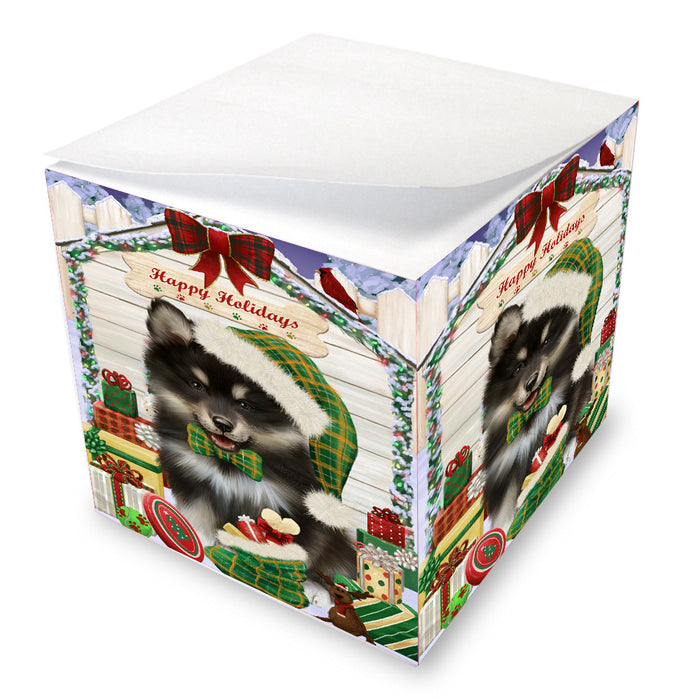 Christmas House with Presents Finnish Lapphund Dog Note Cube NOC-DOTD-A57414