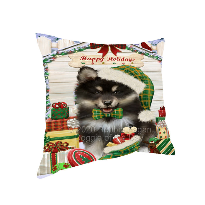 Christmas House with Presents Finnish Lapphund Dog Pillow with Top Quality High-Resolution Images - Ultra Soft Pet Pillows for Sleeping - Reversible & Comfort - Ideal Gift for Dog Lover - Cushion for Sofa Couch Bed - 100% Polyester, PILA92554