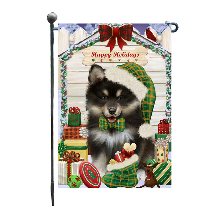 Christmas House with Presents Finnish Lapphund Dog Garden Flags Outdoor Decor for Homes and Gardens Double Sided Garden Yard Spring Decorative Vertical Home Flags Garden Porch Lawn Flag for Decorations GFLG68068