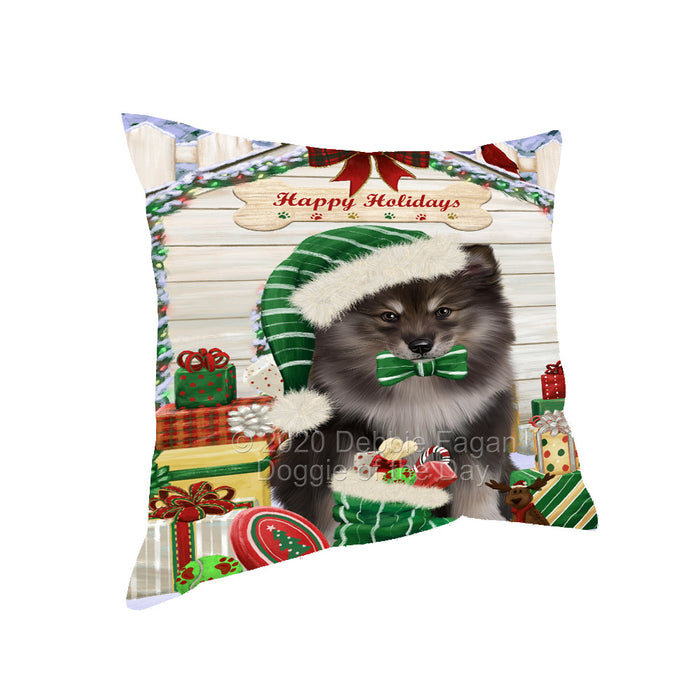 Christmas House with Presents Finnish Lapphund Dog Pillow with Top Quality High-Resolution Images - Ultra Soft Pet Pillows for Sleeping - Reversible & Comfort - Ideal Gift for Dog Lover - Cushion for Sofa Couch Bed - 100% Polyester, PILA92557