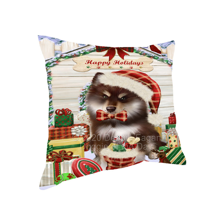 Christmas House with Presents Finnish Lapphund Dog Pillow with Top Quality High-Resolution Images - Ultra Soft Pet Pillows for Sleeping - Reversible & Comfort - Ideal Gift for Dog Lover - Cushion for Sofa Couch Bed - 100% Polyester, PILA92560