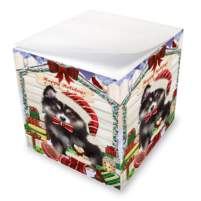 Christmas House with Presents Finnish Lapphund Dog Note Cube NOC-DOTD-A57417