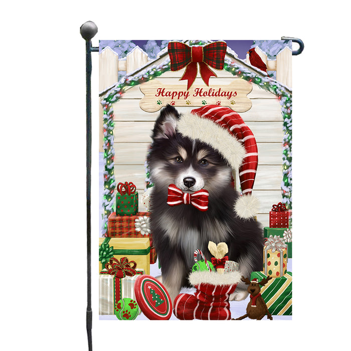 Christmas House with Presents Finnish Lapphund Dog Garden Flags Outdoor Decor for Homes and Gardens Double Sided Garden Yard Spring Decorative Vertical Home Flags Garden Porch Lawn Flag for Decorations GFLG68071