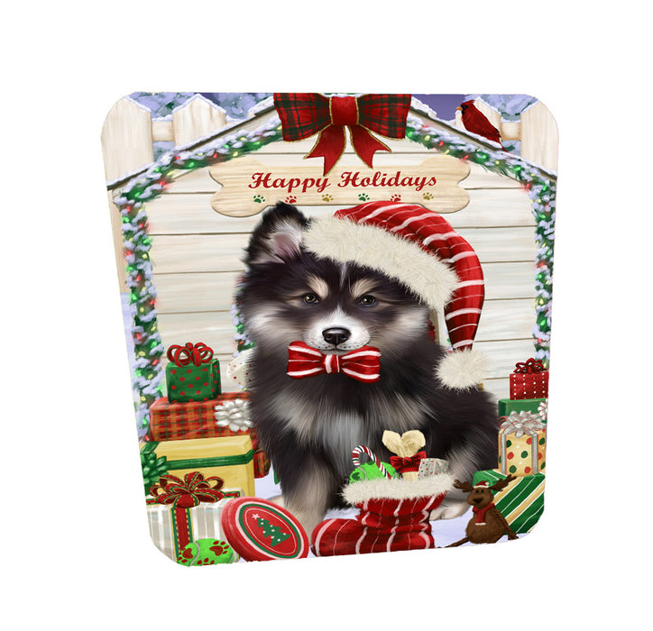 Christmas House with Presents Finnish Lapphund Dog Coasters Set of 4 CSTA58376