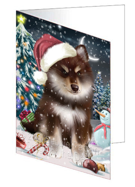 Christmas Holly Jolly Finnish Lapphund Dog  Handmade Artwork Assorted Pets Greeting Cards and Note Cards with Envelopes for All Occasions and Holiday Seasons