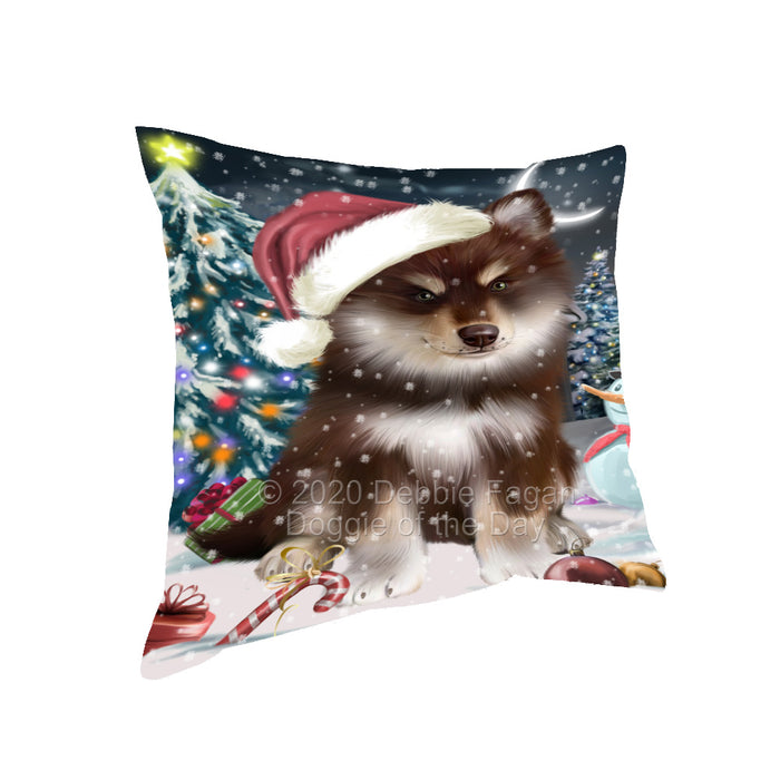 Christmas Holly Jolly Finnish Lapphund Dog Pillow with Top Quality High-Resolution Images - Ultra Soft Pet Pillows for Sleeping - Reversible & Comfort - Ideal Gift for Dog Lover - Cushion for Sofa Couch Bed - 100% Polyester, PILA92905