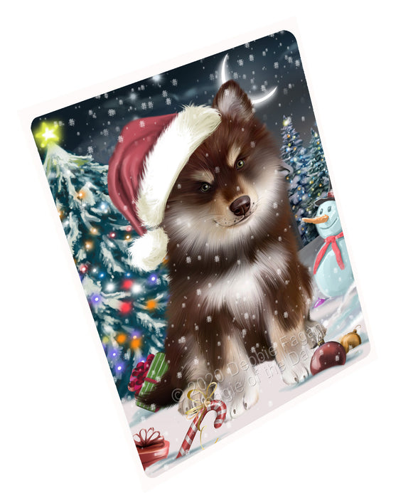Christmas Holly Jolly Finnish Lapphund Dog Cutting Board - For Kitchen - Scratch & Stain Resistant - Designed To Stay In Place - Easy To Clean By Hand - Perfect for Chopping Meats, Vegetables, CA83340