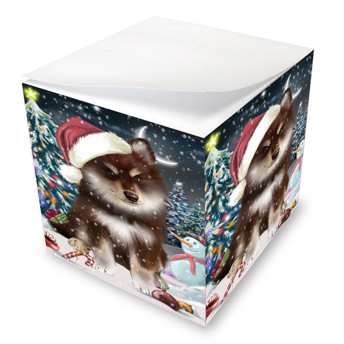 Christmas Holly Jolly Finnish Lapphund Dog Note Cube NOC-DOTD-A57499
