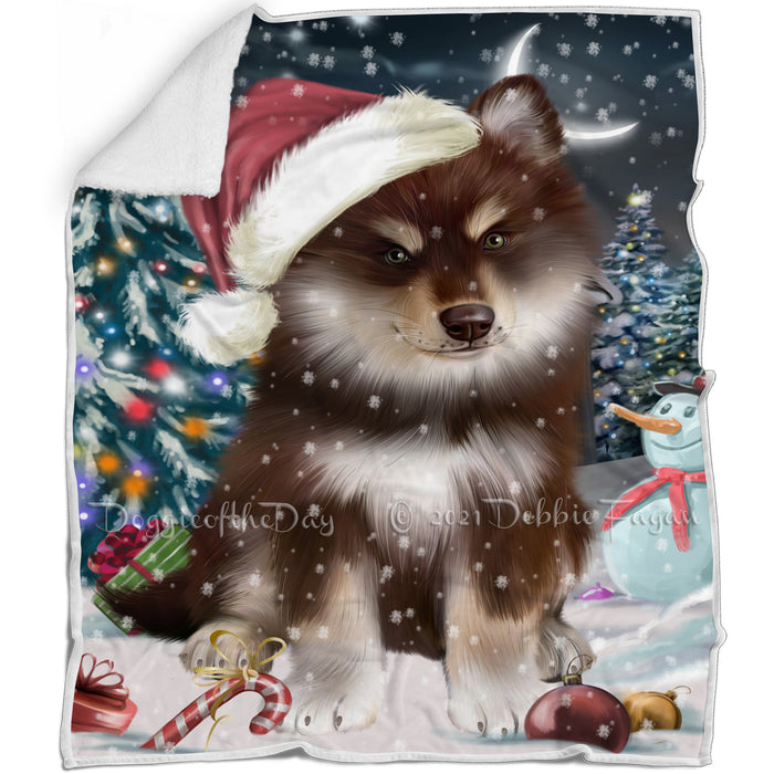 Have a Holly Jolly Christmas Finnish Lapphund Dog Blanket BLNKT143577