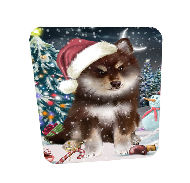 Christmas Holly Jolly Finnish Lapphund Dog Coasters Set of 4 CSTA58458
