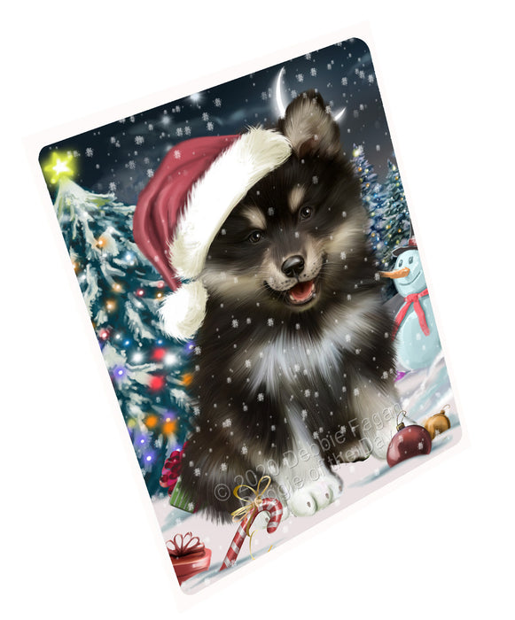 Christmas Holly Jolly Finnish Lapphund Dog Cutting Board - For Kitchen - Scratch & Stain Resistant - Designed To Stay In Place - Easy To Clean By Hand - Perfect for Chopping Meats, Vegetables, CA83342