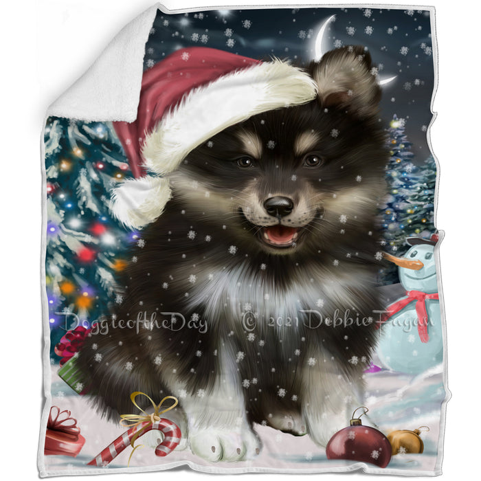 Have a Holly Jolly Christmas Finnish Lapphund Dog Blanket BLNKT143578