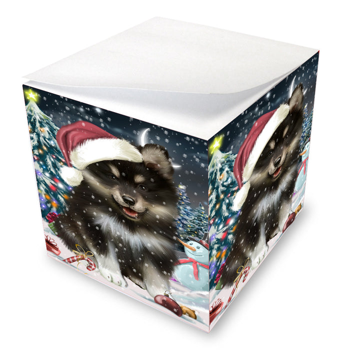 Christmas Holly Jolly Finnish Lapphund Dog Note Cube NOC-DOTD-A57500