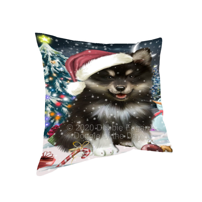 Christmas Holly Jolly Finnish Lapphund Dog Pillow with Top Quality High-Resolution Images - Ultra Soft Pet Pillows for Sleeping - Reversible & Comfort - Ideal Gift for Dog Lover - Cushion for Sofa Couch Bed - 100% Polyester, PILA92908