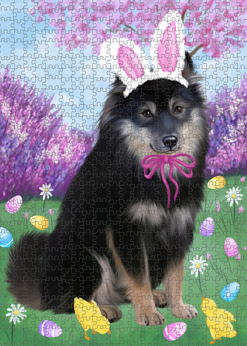 Easter holiday Finnish Lapphund Dog Portrait Jigsaw Puzzle for Adults Animal Interlocking Puzzle Game Unique Gift for Dog Lover's with Metal Tin Box PZL804