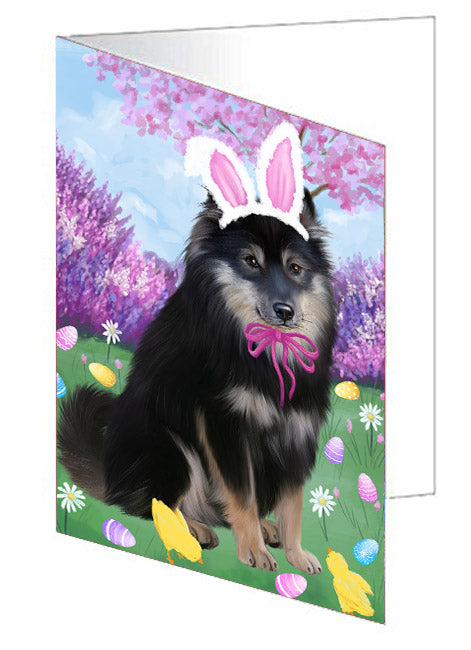 Easter holiday Finnish Lapphund Dog Handmade Artwork Assorted Pets Greeting Cards and Note Cards with Envelopes for All Occasions and Holiday Seasons