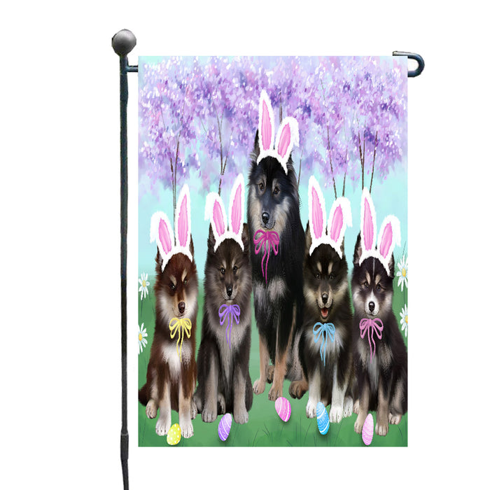 Easter Holiday Finnish Lapphund Dogs Garden Flags Outdoor Decor for Homes and Gardens Double Sided Garden Yard Spring Decorative Vertical Home Flags Garden Porch Lawn Flag for Decorations