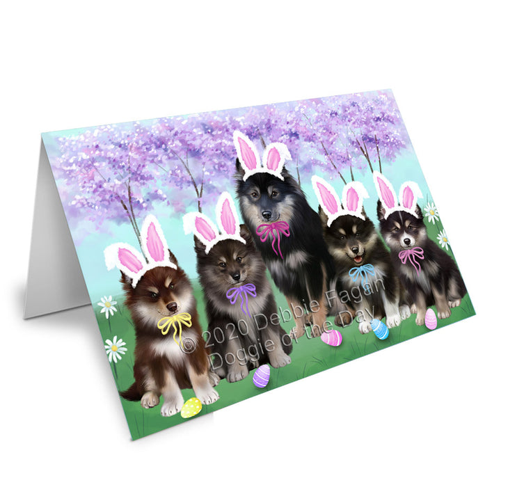 Easter Holiday Finnish Lapphund Dogs Handmade Artwork Assorted Pets Greeting Cards and Note Cards with Envelopes for All Occasions and Holiday Seasons