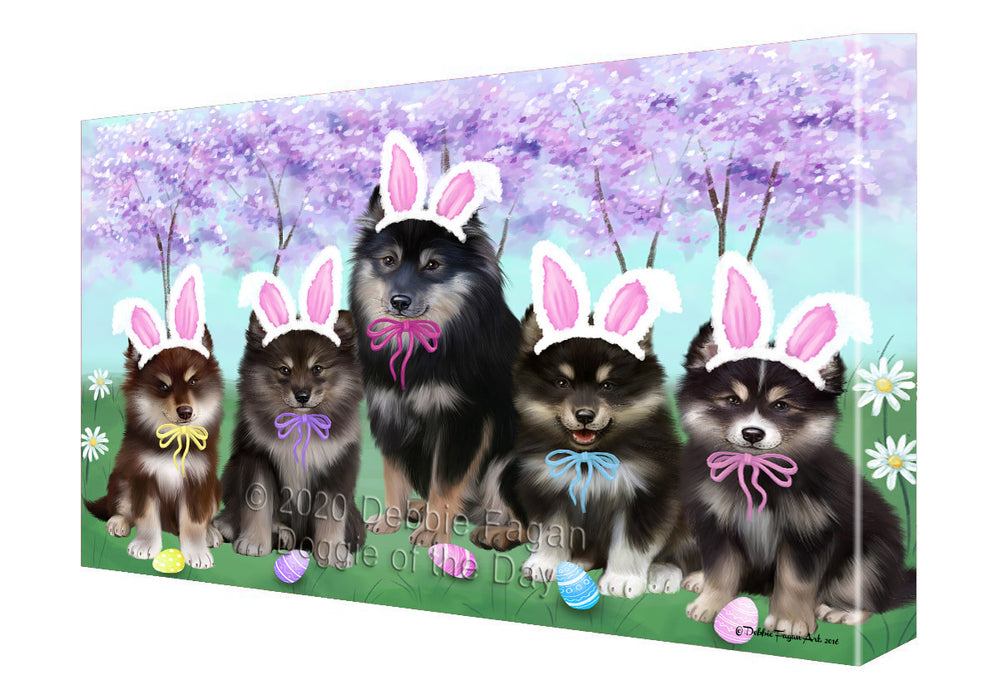 Easter Holiday Finnish Lapphund Dogs Canvas Wall Art - Premium Quality Ready to Hang Room Decor Wall Art Canvas - Unique Animal Printed Digital Painting for Decoration