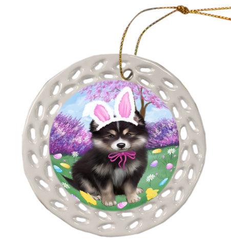 Easter holiday Finnish Lapphund Dog Doily Ornament DPOR58981