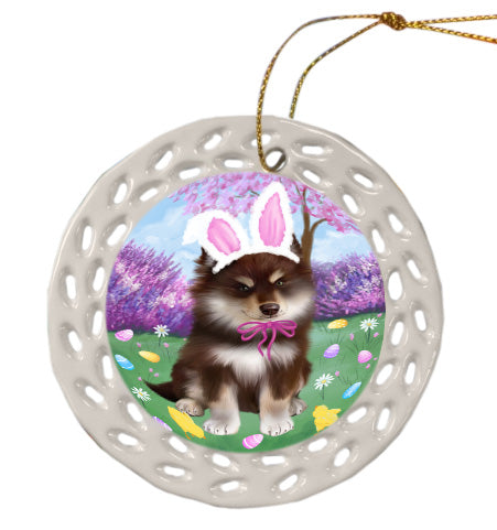 Easter holiday Finnish Lapphund Dog Doily Ornament DPOR58980