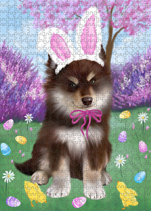 Easter holiday Finnish Lapphund Dog Portrait Jigsaw Puzzle for Adults Animal Interlocking Puzzle Game Unique Gift for Dog Lover's with Metal Tin Box PZL805