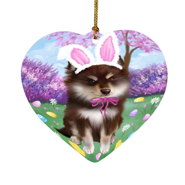 Easter holiday Finnish Lapphund Dog Heart Christmas Ornament HPORA59344