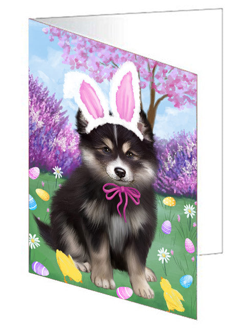 Easter holiday Finnish Lapphund Dog Handmade Artwork Assorted Pets Greeting Cards and Note Cards with Envelopes for All Occasions and Holiday Seasons