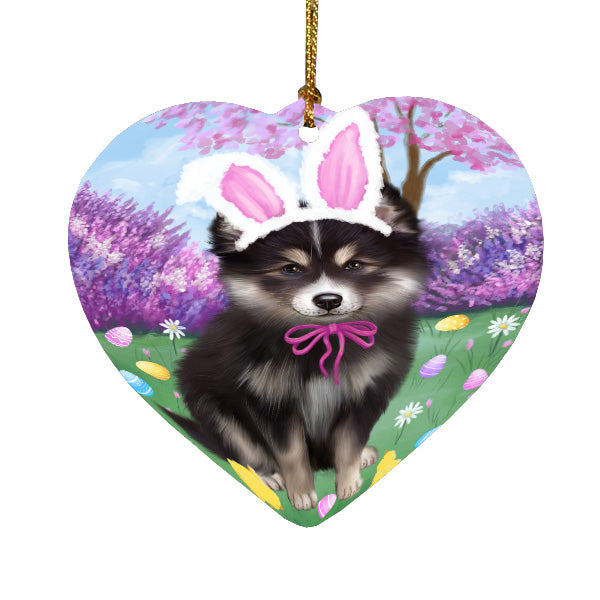 Easter holiday Finnish Lapphund Dog Heart Christmas Ornament HPORA59345