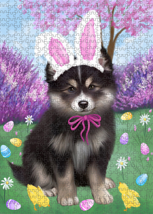 Easter holiday Finnish Lapphund Dog Portrait Jigsaw Puzzle for Adults Animal Interlocking Puzzle Game Unique Gift for Dog Lover's with Metal Tin Box PZL806