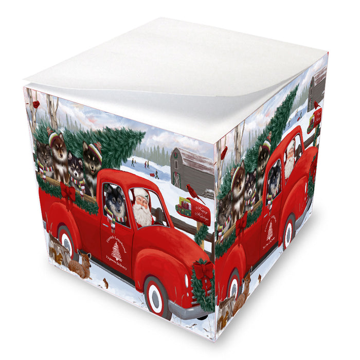 Christmas Santa Express Delivery Red Truck Finnish Lapphund Dogs Note Cube NOC-DOTD-A57521