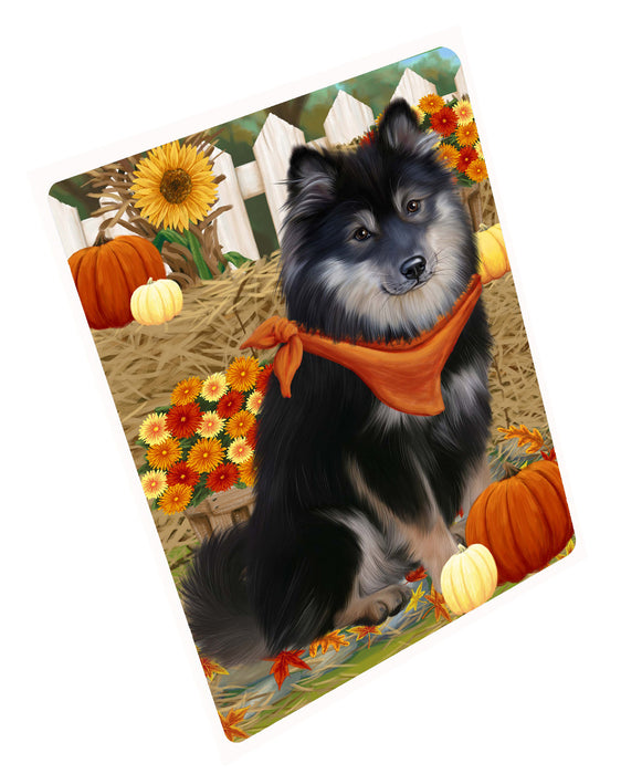 Fall Pumpkin Autumn Greeting Finnish Lapphund Dog Refrigerator/Dishwasher Magnet - Kitchen Decor Magnet - Pets Portrait Unique Magnet - Ultra-Sticky Premium Quality Magnet RMAG113173