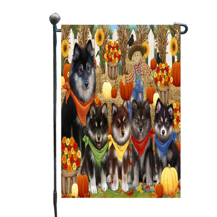 Fall Festive Gathering Finnish Lapphund Dogs Garden Flags Outdoor Decor for Homes and Gardens Double Sided Garden Yard Spring Decorative Vertical Home Flags Garden Porch Lawn Flag for Decorations